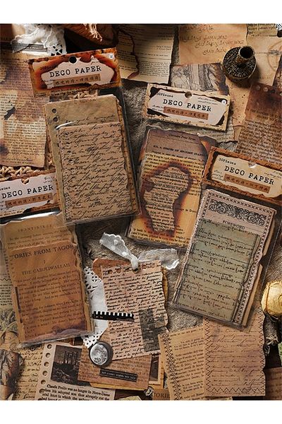 Choice 30pcs package JIANQI Vintage Literature and Art Scrapbook Scrapbook Material Paper Vintage Photo Alb