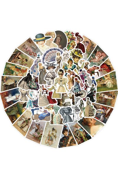 Choice 52PCS 52PCS Victorian Vintage Lady Sticker Aesthetic Decal for Laptop Scrapbooking Motorcycle Skateb