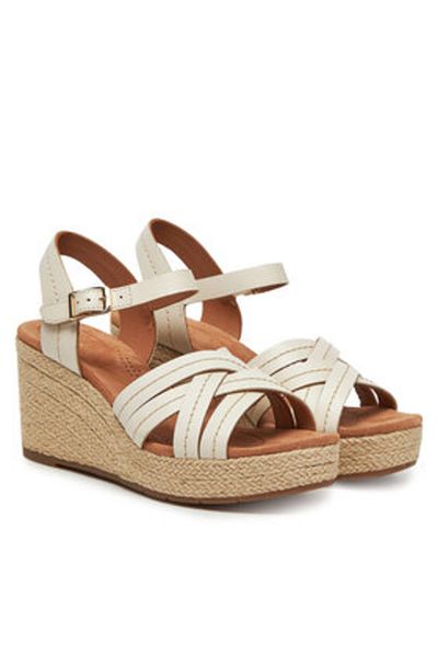 CLARKS Women's Espadrilles beige CLARKS-26181464 CREAM LEATHER