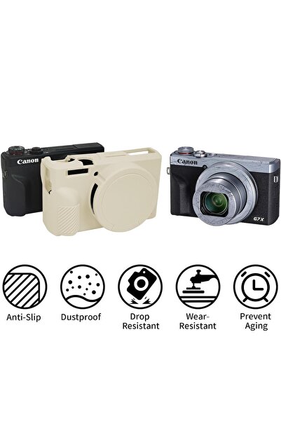 FEJYTOR Canon Powershot G7 X Mark III Uyumlu Silikon Koruyucu Kılıf,Yumuşak, Darbeye Dayanıklı