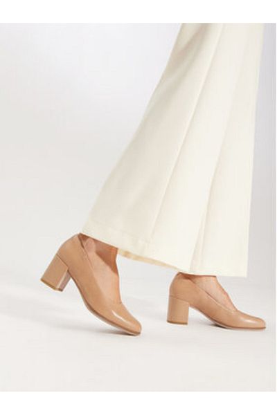 CLARKS Women's Pumps beige CLARKS-FREVA55 COURT PRALINE LEATHER 261709634