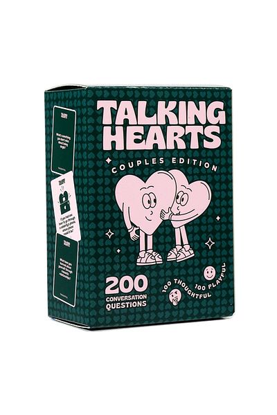 Choice Light Grey Talking Hearts Couple game for Date Nights Travel Adventures Gift for Couples 200 Questio