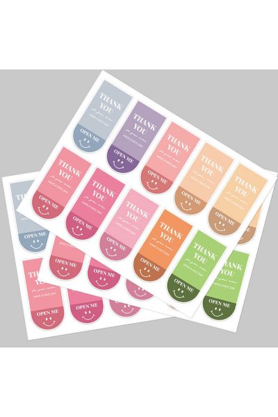 Choice 10 Sheets 100Pcs/10 Sheets Thank You For Your Order Stickers Smile Decorative Sealing Stickers