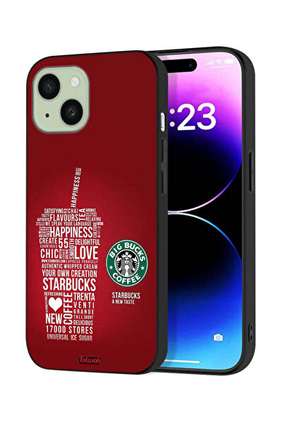 Tolwak Apple iPhone 15 Protective Case Cover Coffee Sticker