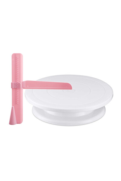 Choice طقم مكون من قطعتين من حامل تزيين الكيك الدوار مقاس 11 بوصة مع مكشطة تز...