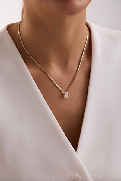 Sembol Gold Balık Sırtı Baget Kolye 8 Ayar Altın 50 cm