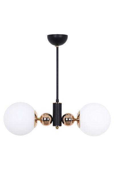 MŞ Aydınlatma Orbic Black Gold 2 White Glass Chandelier