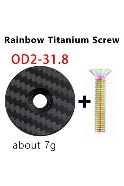 Choice 31.8 Gold Ti Bicycle Headset Top Carbon Fiber Cap W/ M6*30mm Titanium Screw for 1-1/8" 1-1/4" Front