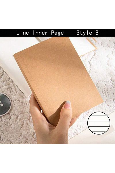 Choice A6 Line A6 Pocket Thickened Notebook 256 Pages 128 Sheets Line Blank Grid Inner Pages Kraft Paper Co