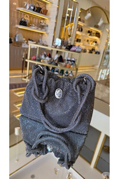 Guja İthal Pırlanta Taş Model Kadın Çanta Antrasit