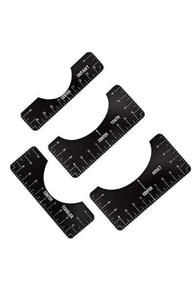 Choice1 مسطرة تي شيرت سوداء، 4 قطع، أداة محاذاة القمصان، مسطرة محاذاة القمصان...