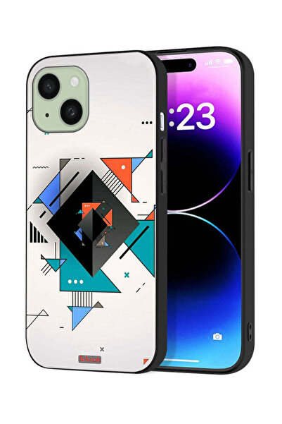 Tolwak غطاء حماية لجهاز آيفون 15 من آبل بأشكال مربعة ومثلثة ونمط تجريدي
