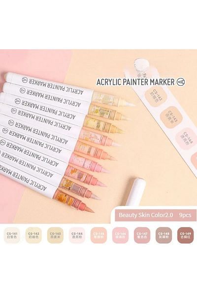 Choice SET L 9pcs/Box Mix Color Acrylic Markers Set Art Rock Painting Pens Kids Gift Graffiti For Stone Gla