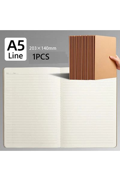 Choice A5 Khaki Lined Inner Notebook A5 Kraft Cover Vintage Diary Blank/grid/lined Stationery Planner Writi