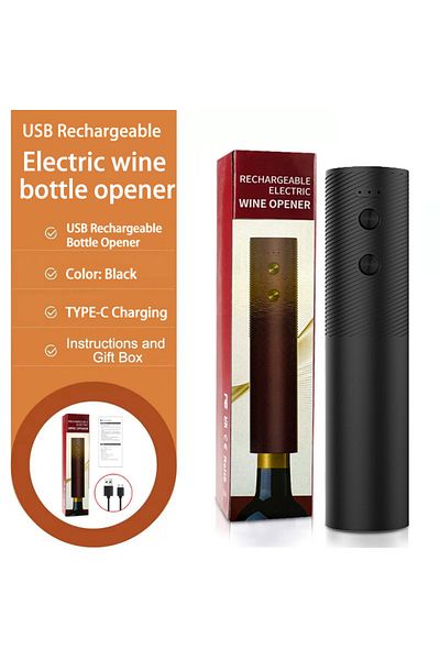 Choice Black Electric Wine Bottle Opener Automatic Wine Corkscrew Rechargeable Wine Opener One-click Button