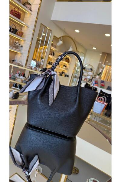 Guja İthal Yumuşak Deri Üç Bölmeli Fularlı Uzun Askılı Kadın Çanta