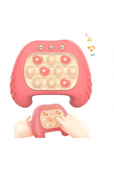 Teo Pop It Game, , console, interactive game, antistress, with batteries, Abs and silicone, Pink, 12 x 10 x 5.8 cm