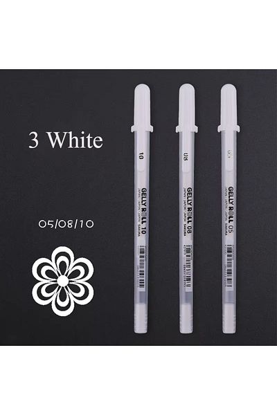 Choice XPGB-3WTC 1/3PCS SAKURA Gelly Roll Gel Pens Highlight Marker for Journaling Art Drawing Classic Whit