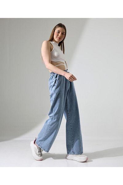 LOKADI Women's Elastic Waist Palazzo Pants