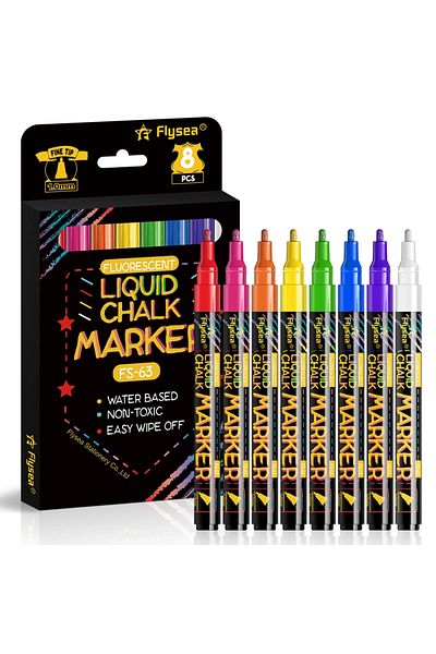 Choice 8 Colors 8 Colors Liquid Chalk Erasable LED Highlighter Fluorescent Marker Suit for Blackboard Glass