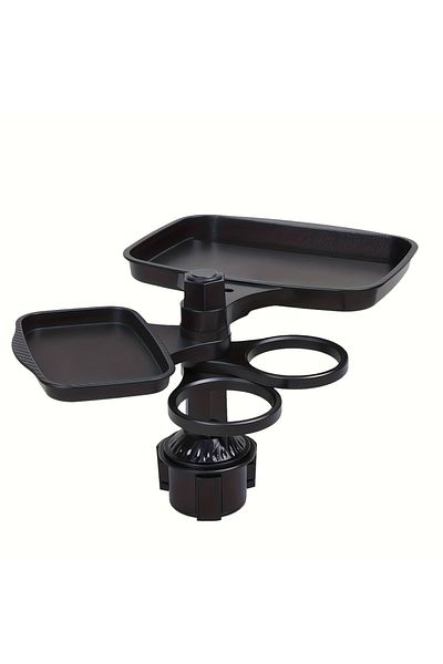 Choice black 3-in-1 Detachable Car Cup Holder Tray-Expandable Food Table with 360° Rotating Design,Sturdy B
