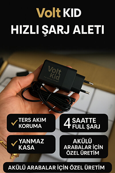Voltkid Akülü Araba Hızlı Şarj Aleti Soket Uçlu Şarj Cihazı 6 Volt Akülü Pil-san Dolu Araçlara Uygun
