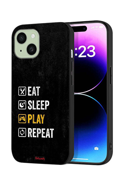 Tolwak غطاء حماية لجهاز آيفون 15 من آبل، تناول الطعام، النوم، اللعب، التكرار