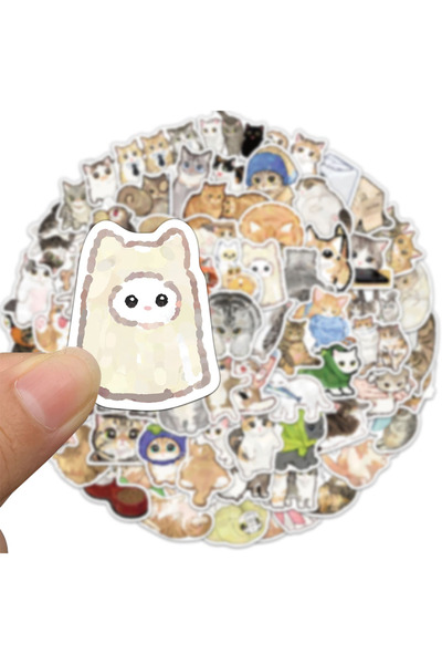 choice2 231PCS 77/154/231 PCS Cartoon Cat Stickers Exquisite Animal Account Materials Phone Cases Laptop Lug