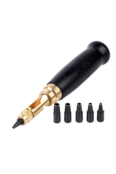 Choice type1 KRABALL 6 Tip Sizes Adjustable Japanese Screw Hole Punch Leather Paper Craft Belt Hole Puncher