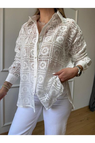 Size Özgü Ecru Knitted Shirt