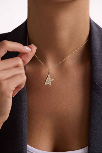 Sembol Gold 14 Ayar Altın Yıldız Figürlü Kolye Baget Detaylı