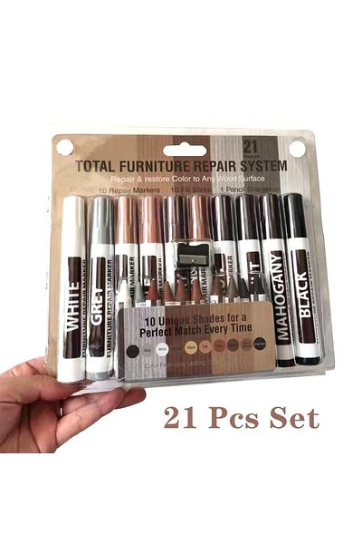 Choice 21 Pcs Set 12/17/21Pcs Furniture Touch Up Kit Markers amp Filler Sticks Wood Scratches Restore patch
