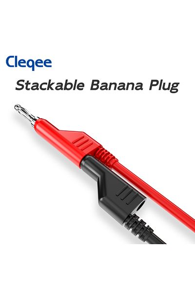 Choice 1m Cleqee P1036 2pcs Dual 4mm Stackable Banana Plug Multimeter Test Leads 1m/2m/3m Electrical Test C