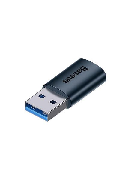 Baseus Adaptor Baseus ZJJQ000103, USB-A la USB-C, 10Gb/s, Aluminiu, Albastru