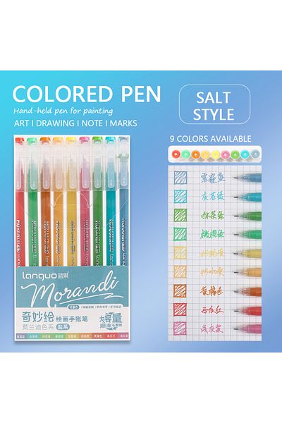 Choice Salt Style 9 Pcs/Set Morandi Colored Pens Multi Color Drawing Ink Gel Pen Art Marker Liner Students