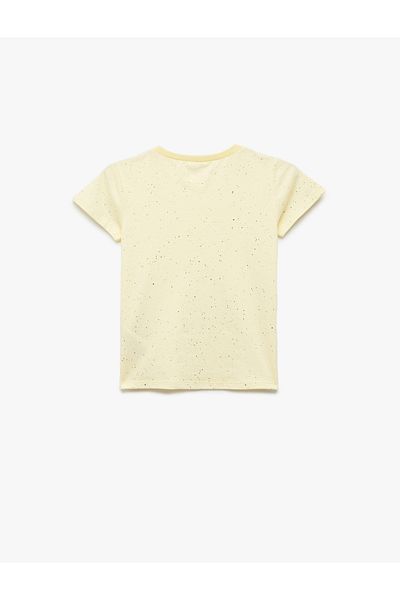 Koton New Season Crew Neck Short Sleeve Cotton Glitter T-Shirt
