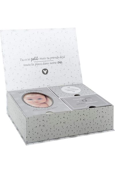 Atmosphera souvenir box, cardboard, gray, 21.8 x 6.8 x 16.8 cm