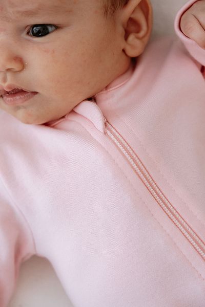 Tuğba Kuğu Zippered Booties Baby Jumpsuit - Pureline Series - Pink