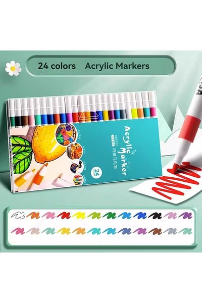 Choice 24 Colors 12-80 Colores Set Acrylic Paint Art Marker Pen Rock Painting for Kids Graffiti Stone Ceram