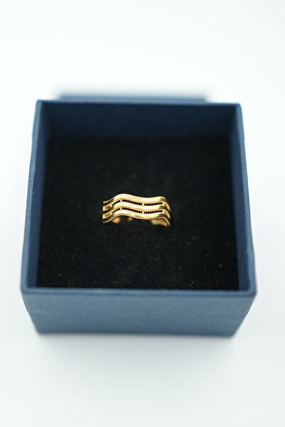 ERDEM KUYUMCULUK 14 Ayar Altın Dalgalı Desenli Ajda Yüzük