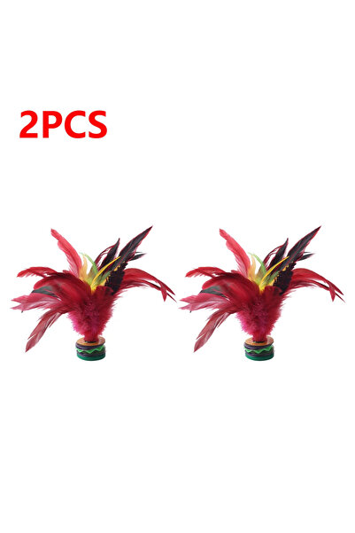 MOJOYCE قطعتان من 1 إلى 10 قطع من ريش جيانزي الملون بطول 20 سم، ريشة الريش المحمولة، عجلة يدوية بركلة القدم
