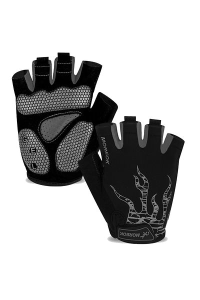 Choice M GRAY MOREOK Bike Gloves Half Finger 5MM Gel Pads Breathable Mountain Road Bike Cycling gloves Sho