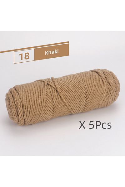 Choice 18 Khaki 5 Pcs Cotton Select Yarn 17.63oz/500g, Light Worsted Thick Yarn For Knitting Baby Wool Croc