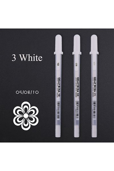 Choice 3pcs Mixed White 1/3PCS SAKURA Gelly Roll Gel Pens Highlight Marker for Journaling Art Drawing Class