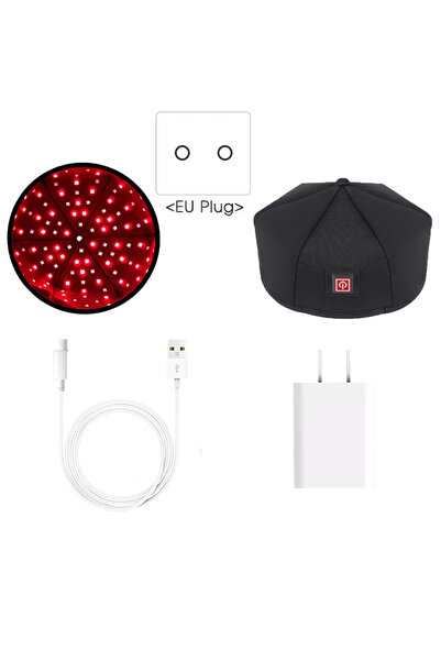 Choice7 غطاء نمو الشعر الأسود EU PLUG، أجهزة العلاج بالضوء الأحمر 660 LED، مض...
