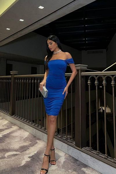 Mossta Off Shoulder Gathered Sandy Dress - Saks
