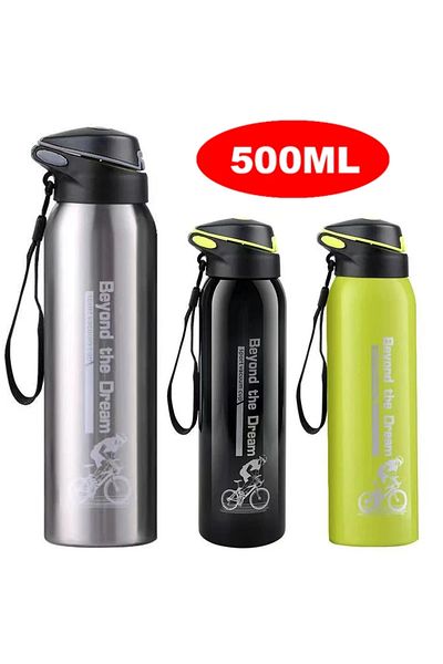 Choice black 500ML Bicycle Water Bottle Vacuum Stainless Steel Cycling Water Bottle Double Walled Simple Th