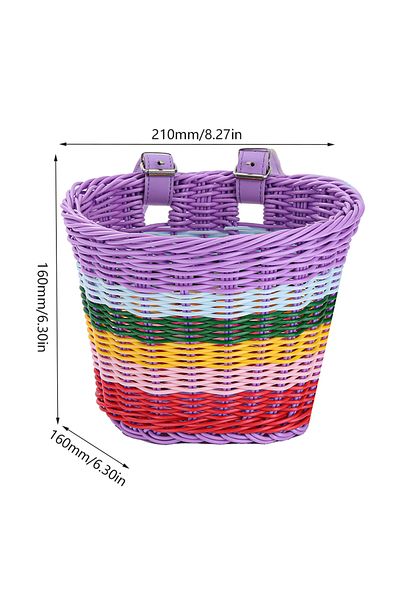 Choice Multicolor B Childrens Bicycle Basket Plastic Wovens Bike Basket Kids Bicycles Wicker Basket Bike Fr
