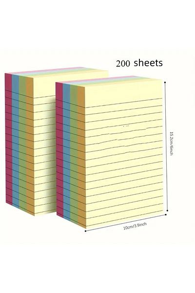 Choice 200 Sheets Large 200 Pages of Colorful Self-Adhive Notes - Simple Stickers for Office, Home and Scho