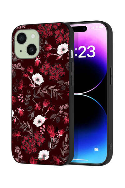 Tolwak غطاء حماية لجهاز آيفون 15 من آبل، زهور صغيرة وأوراق استوائية